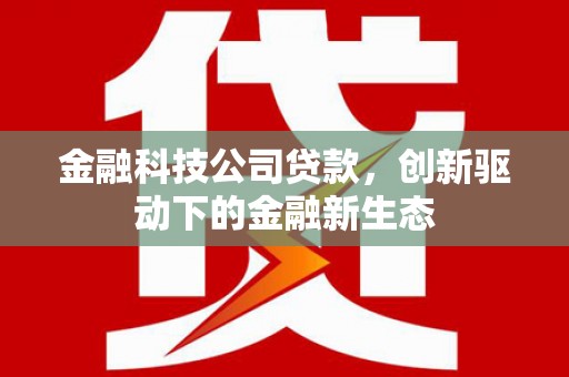 禹州金融科技公司贷款，创新驱动下的金融新生态