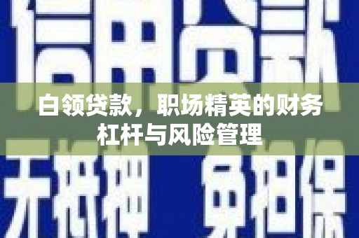禹州白领贷款，职场精英的财务杠杆与风险管理
