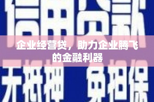 禹州企业经营贷，助力企业腾飞的金融利器