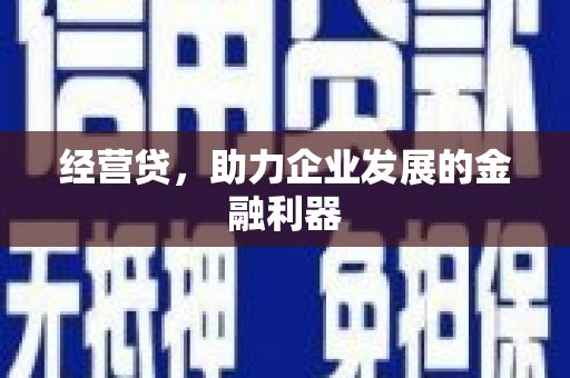 禹州经营贷，助力企业发展的金融利器