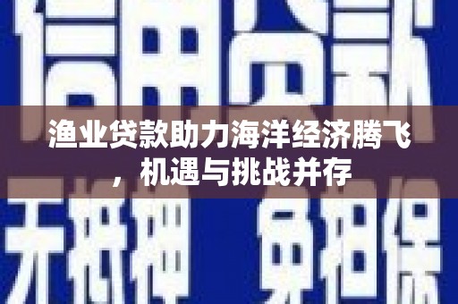 禹州渔业贷款助力海洋经济腾飞，机遇与挑战并存