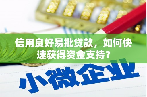 禹州信用良好易批贷款，如何快速获得资金支持？