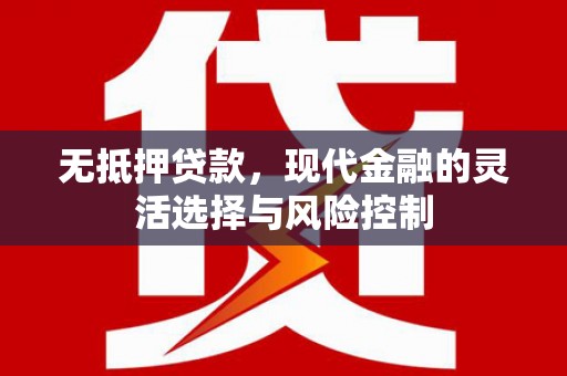 禹州无抵押贷款，现代金融的灵活选择与风险控制