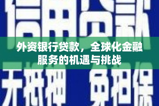 禹州外资银行贷款，全球化金融服务的机遇与挑战