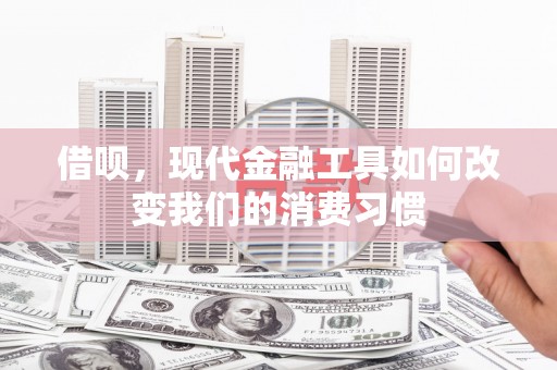 禹州借呗，现代金融工具如何改变我们的消费习惯