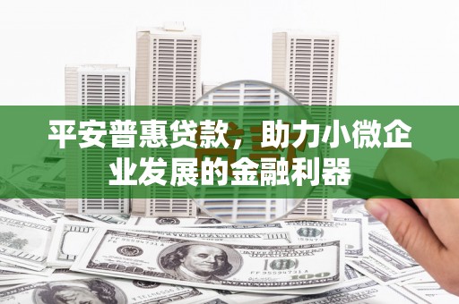 禹州平安普惠贷款，助力小微企业发展的金融利器