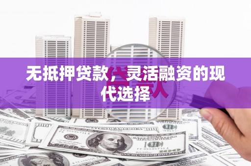 禹州无抵押贷款，灵活融资的现代选择