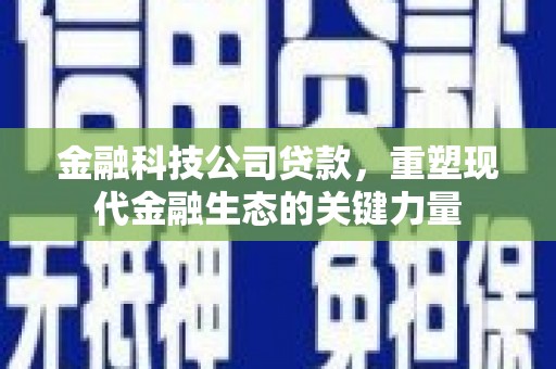 禹州金融科技公司贷款，重塑现代金融生态的关键力量