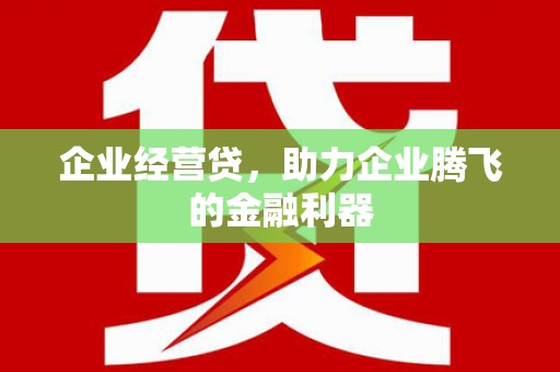 禹州企业经营贷，助力企业腾飞的金融利器