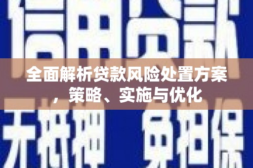 禹州全面解析贷款风险处置方案，策略、实施与优化